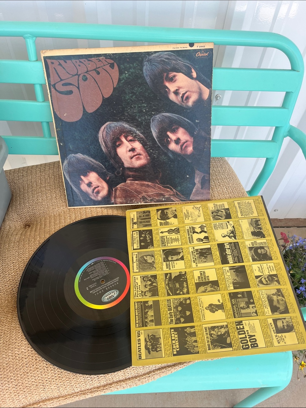 The Beatles "Rubber Soul" Vinyl LP - Black Record with Yellow Insert